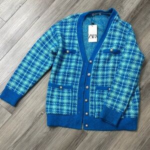 Zara Women’s Blue and Teal Cardigan